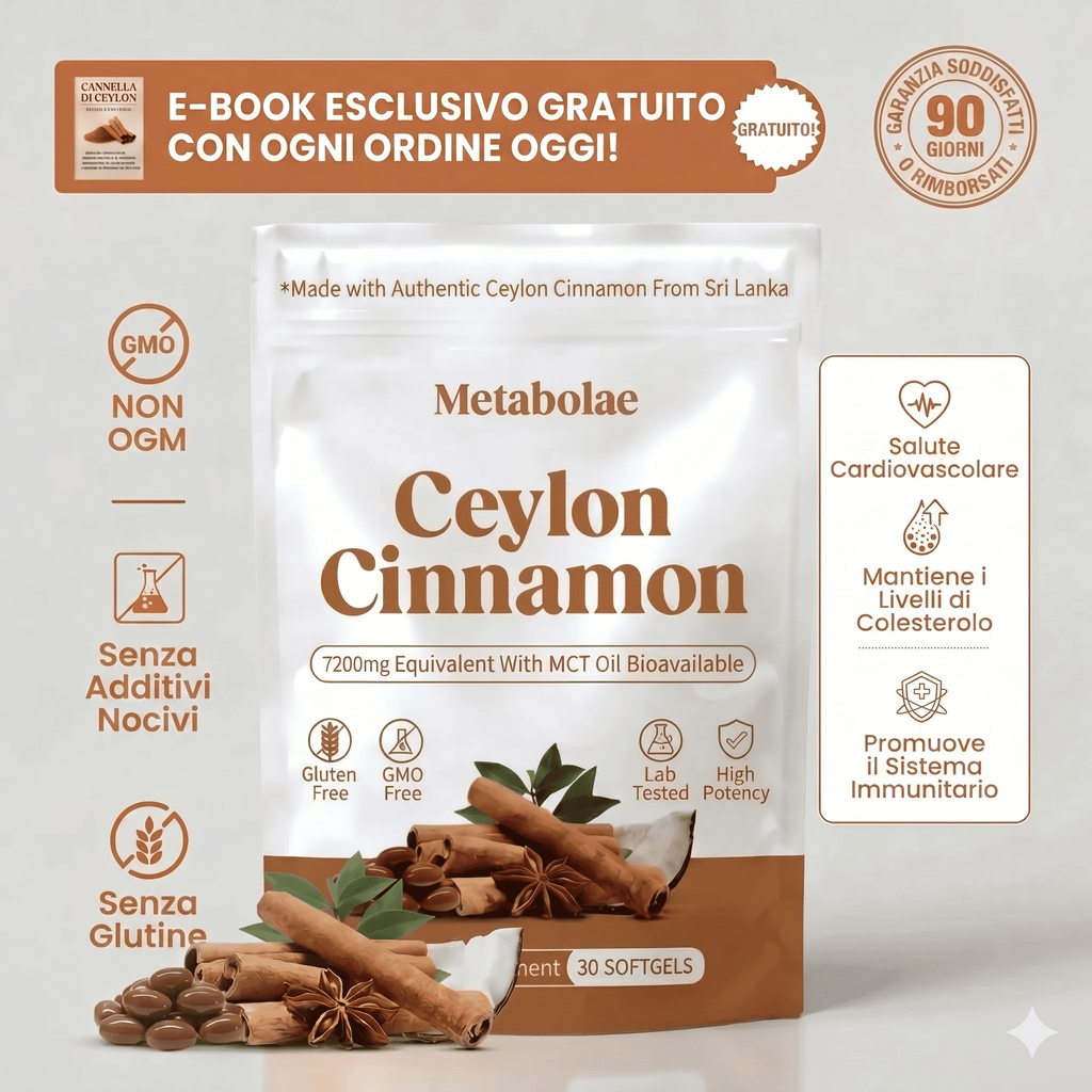 Cannella di Ceylon 7200 mg con olio MCT